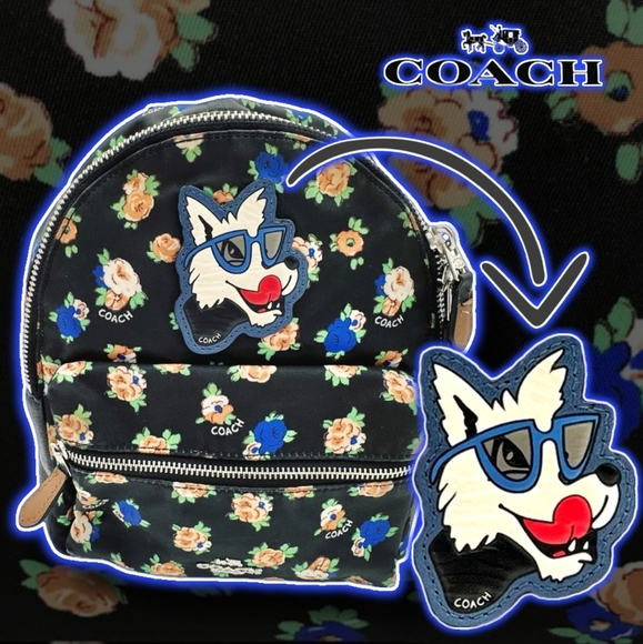 Coach Limited Edition Floral Rose Backpack with Iconic Charlie Wolf Patch - Picture 12 of 12